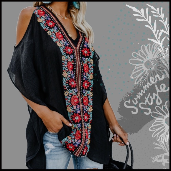 Boutique Tops - Summer Nights Embroidered Top